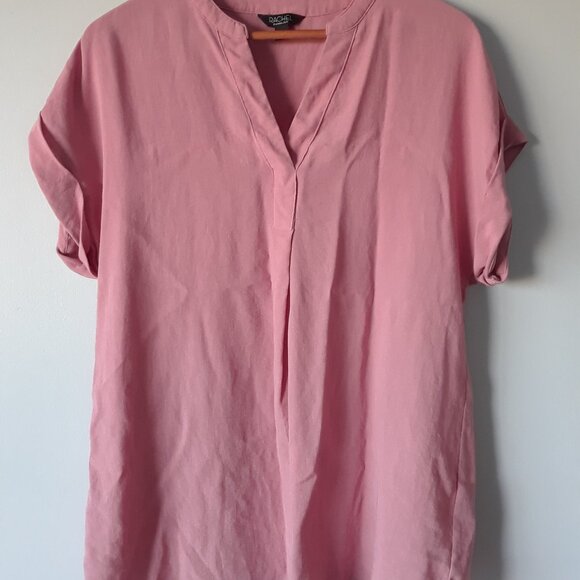 Rachel Rachel Roy Dusty Pink Short Sleeve Blouse Top L - Picture 2 of 8